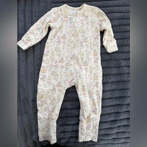 Jamie Kay Cream Floral Kitten Onesie